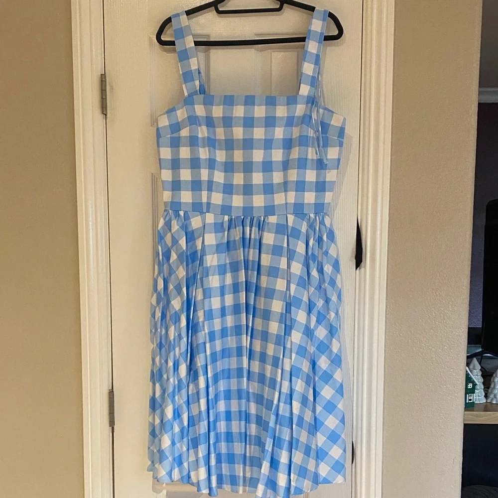 Dream-House Dress in Blue Gingham Vixen by Micheline Pitt - Picture 2 of 7